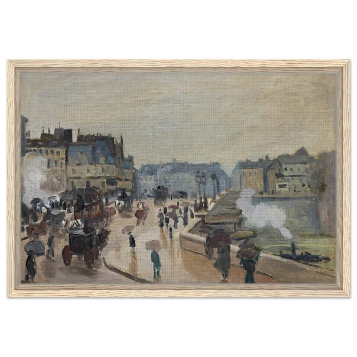 The Pont Neuf (1871), by Claude Monet | Wall art print - 40x60 cm / 16x24″ - Framed Canvas - Wood frame