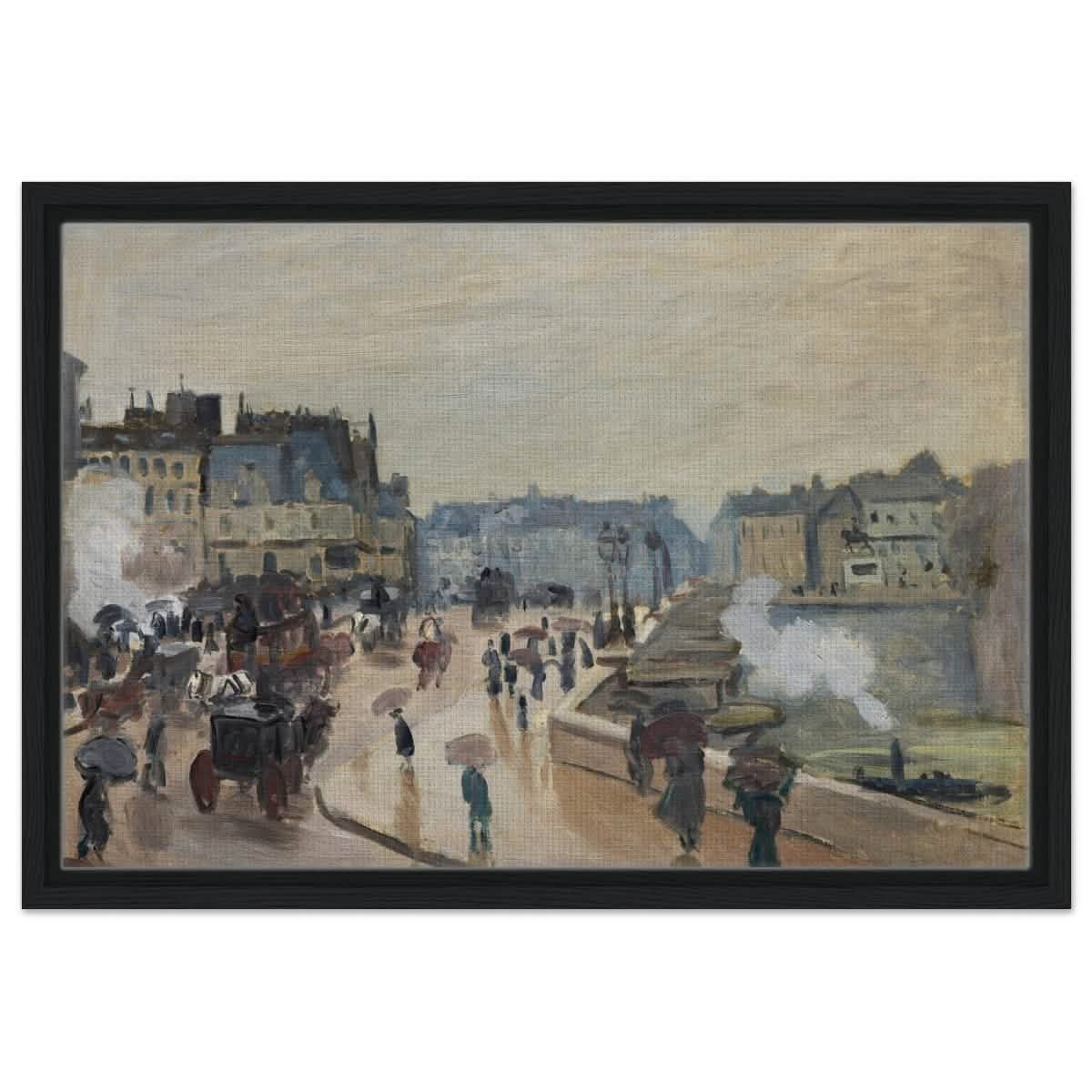 The Pont Neuf (1871), by Claude Monet | Wall art print - 40x60 cm / 16x24″ - Framed Canvas - Black frame