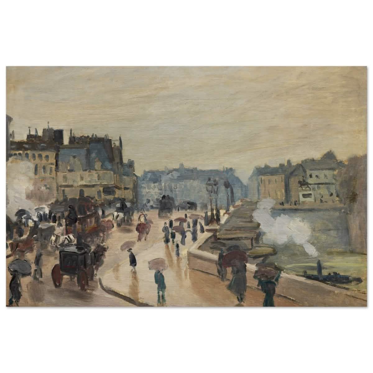 The Pont Neuf (1871), by Claude Monet | Wall art print - 30x45 cm / 12x18″ - Wood Prints -