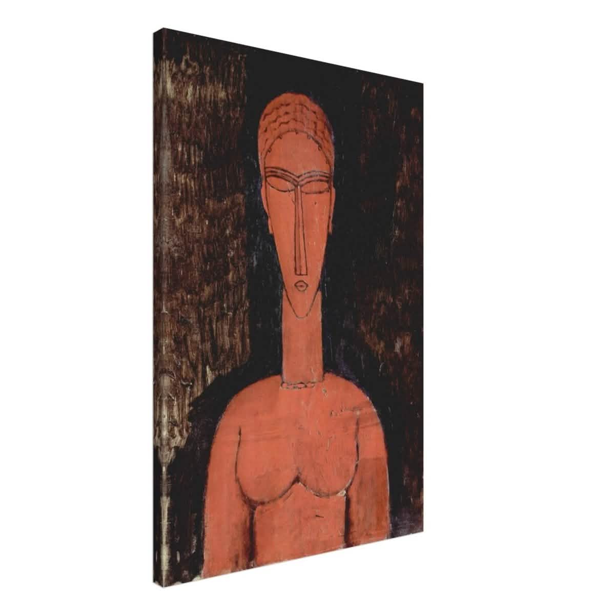 The Red Bust (1913) by Amedeo Modigliani | Vintage wall art print | Expressionism - Canvas - 50x75 cm / 20x30″ -