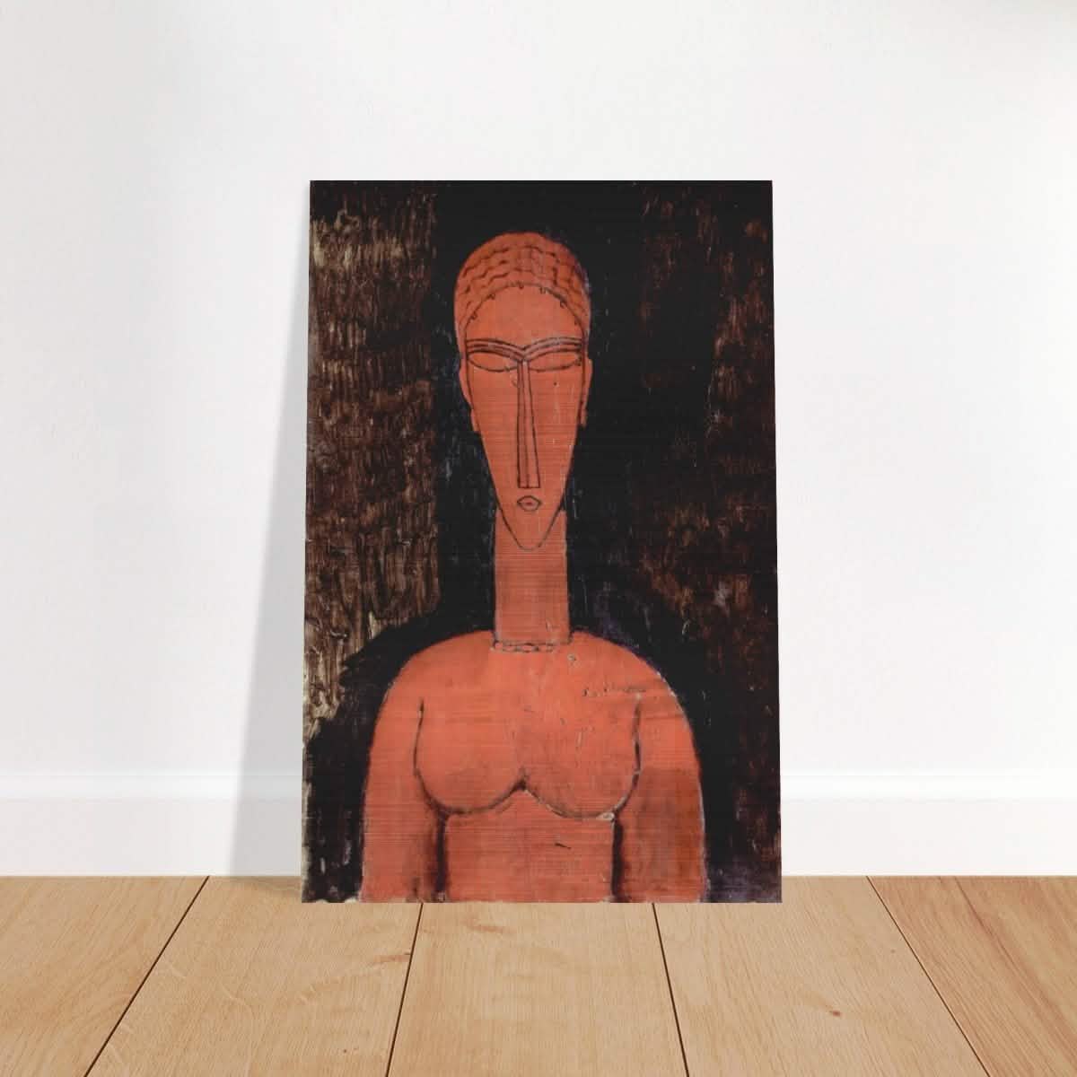 The Red Bust (1913) by Amedeo Modigliani | Vintage wall art print | Expressionism - Brushed Aluminum Print - 60x90 cm / 24x36″ -