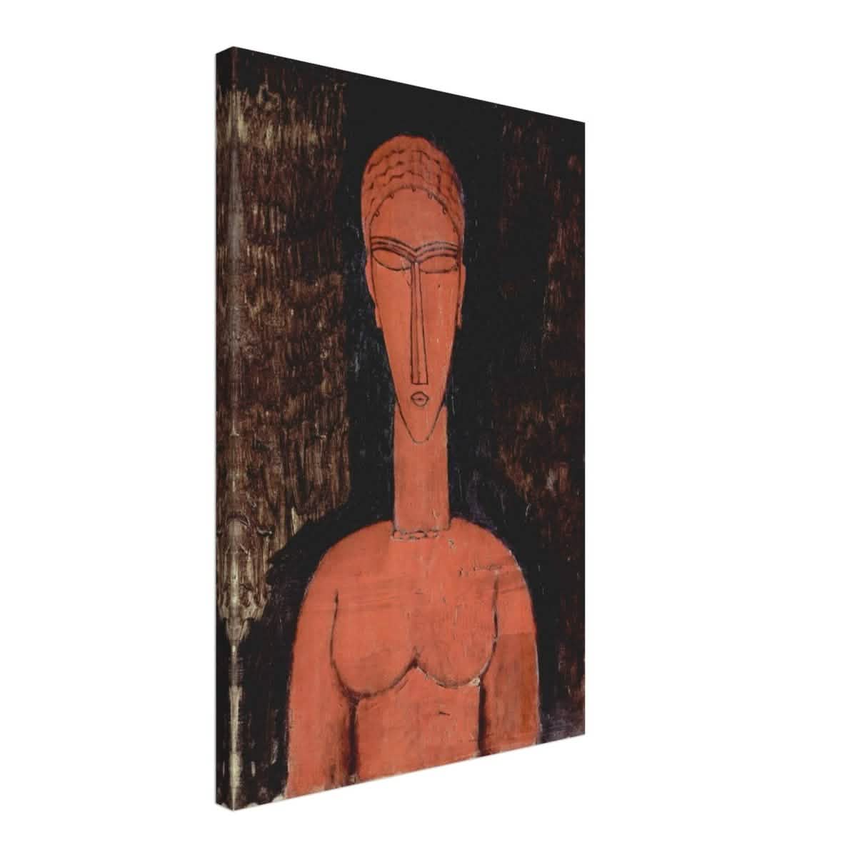 The Red Bust (1913) by Amedeo Modigliani | Vintage wall art print | Expressionism - Canvas - 40x60 cm / 16x24″ -