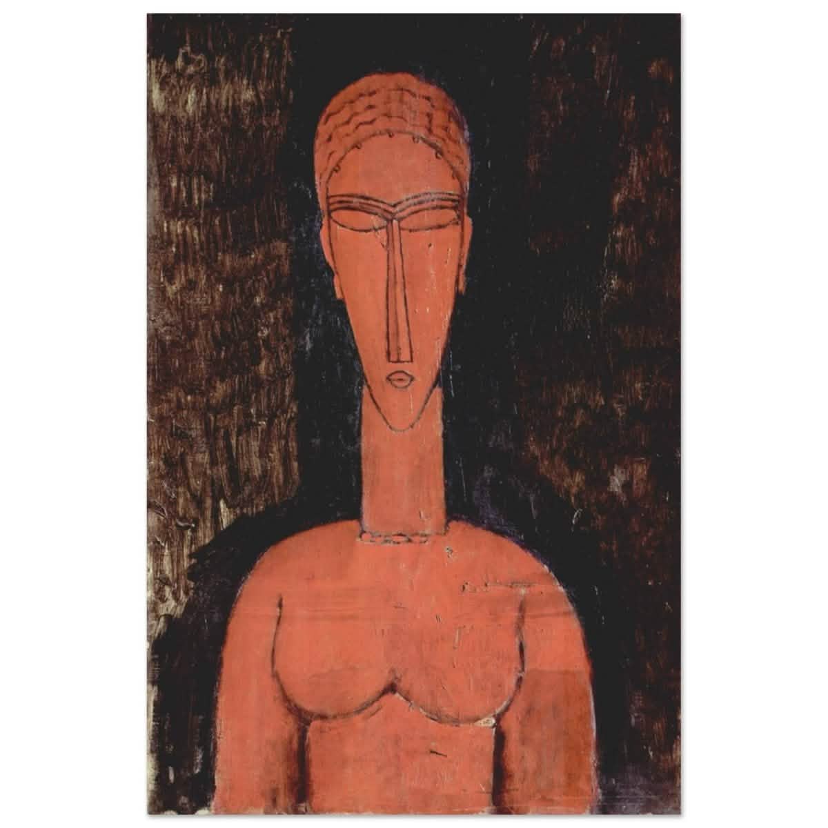 The Red Bust (1913) by Amedeo Modigliani | Vintage wall art print | Expressionism - Aluminum Print - 30x45 cm / 12x18″ -