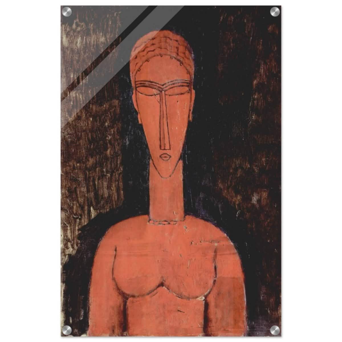 The Red Bust (1913) by Amedeo Modigliani | Vintage wall art print | Expressionism - Acrylic Print - 50x75 cm / 20x30″ -