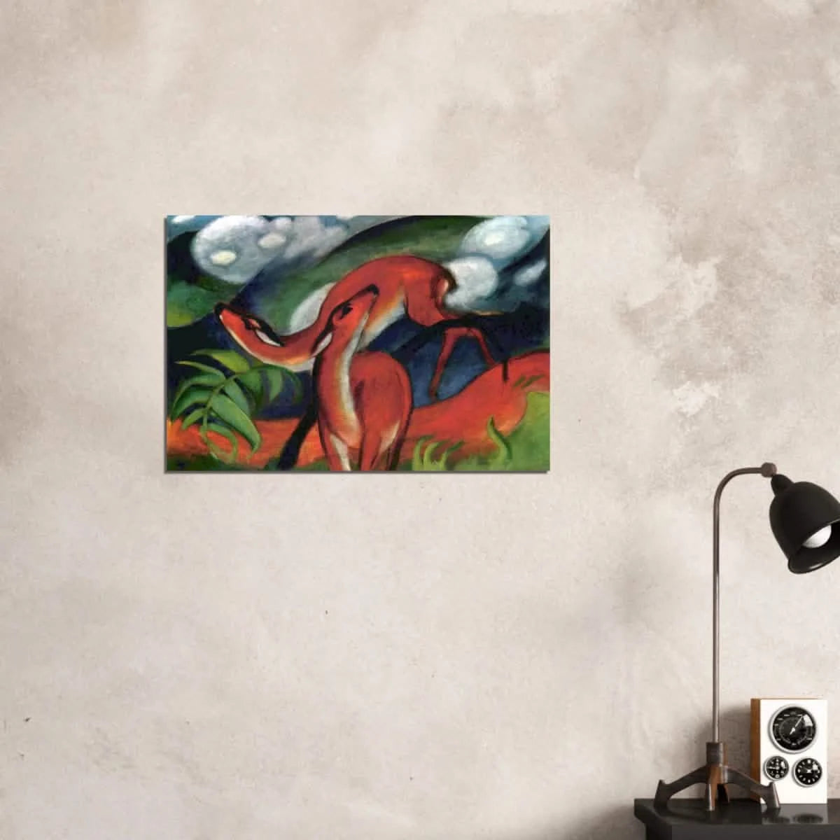 The Red Deer II – Franz Marc | Vintage Art Print - Aluminum Print - 50x75 cm / 20x30″ -