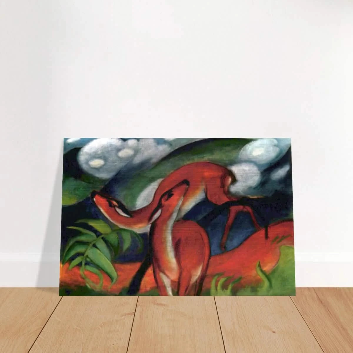 The Red Deer II – Franz Marc | Vintage Art Print - Brushed Aluminum Print - 60x90 cm / 24x36″ -