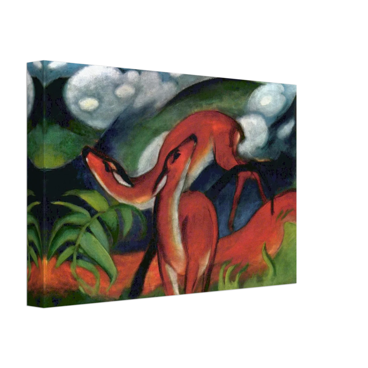 The Red Deer II – Franz Marc | Vintage Art Print - Canvas - 20x30 cm / 8x12″ -