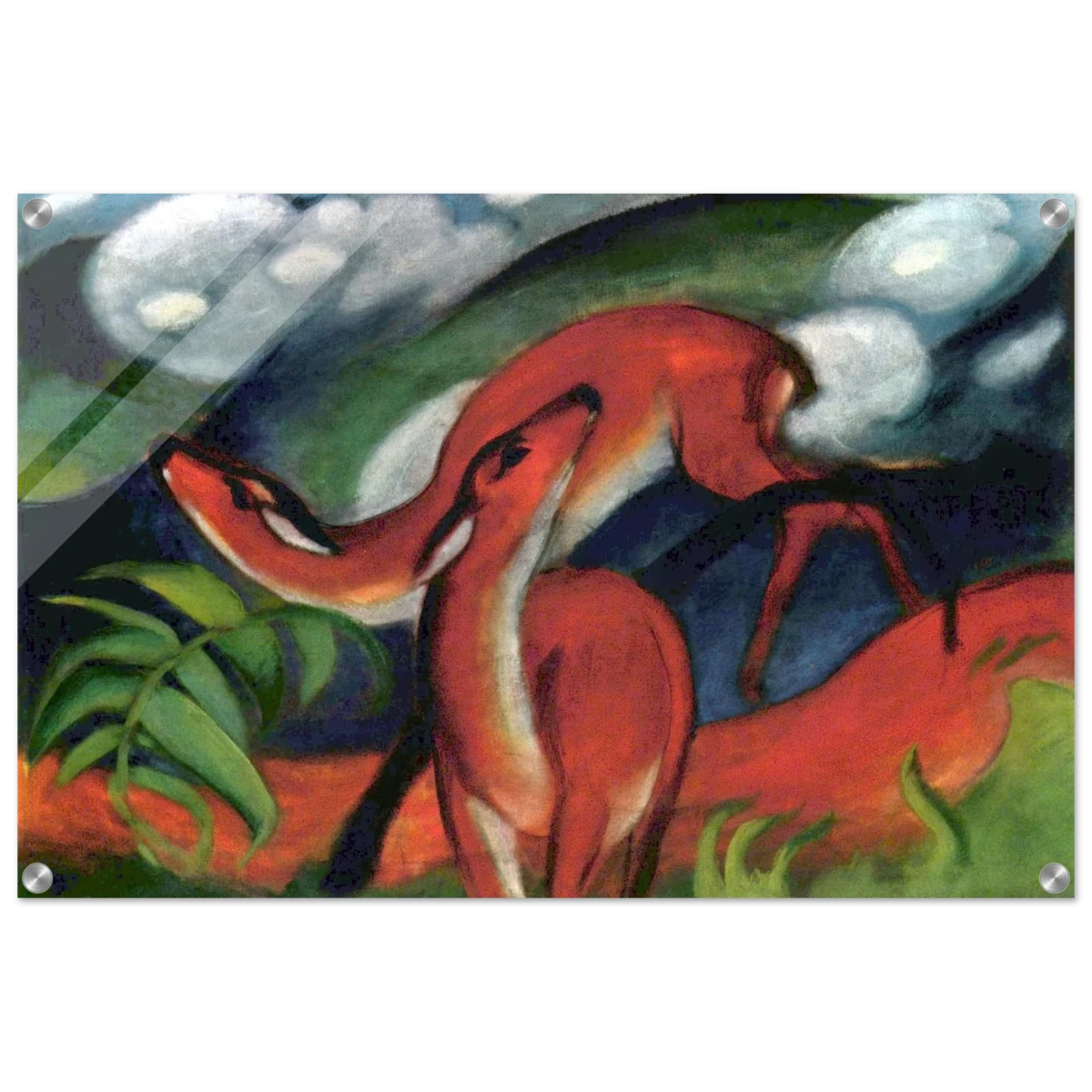 The Red Deer II – Franz Marc | Vintage Art Print - Acrylic Print - 50x75 cm / 20x30″ -