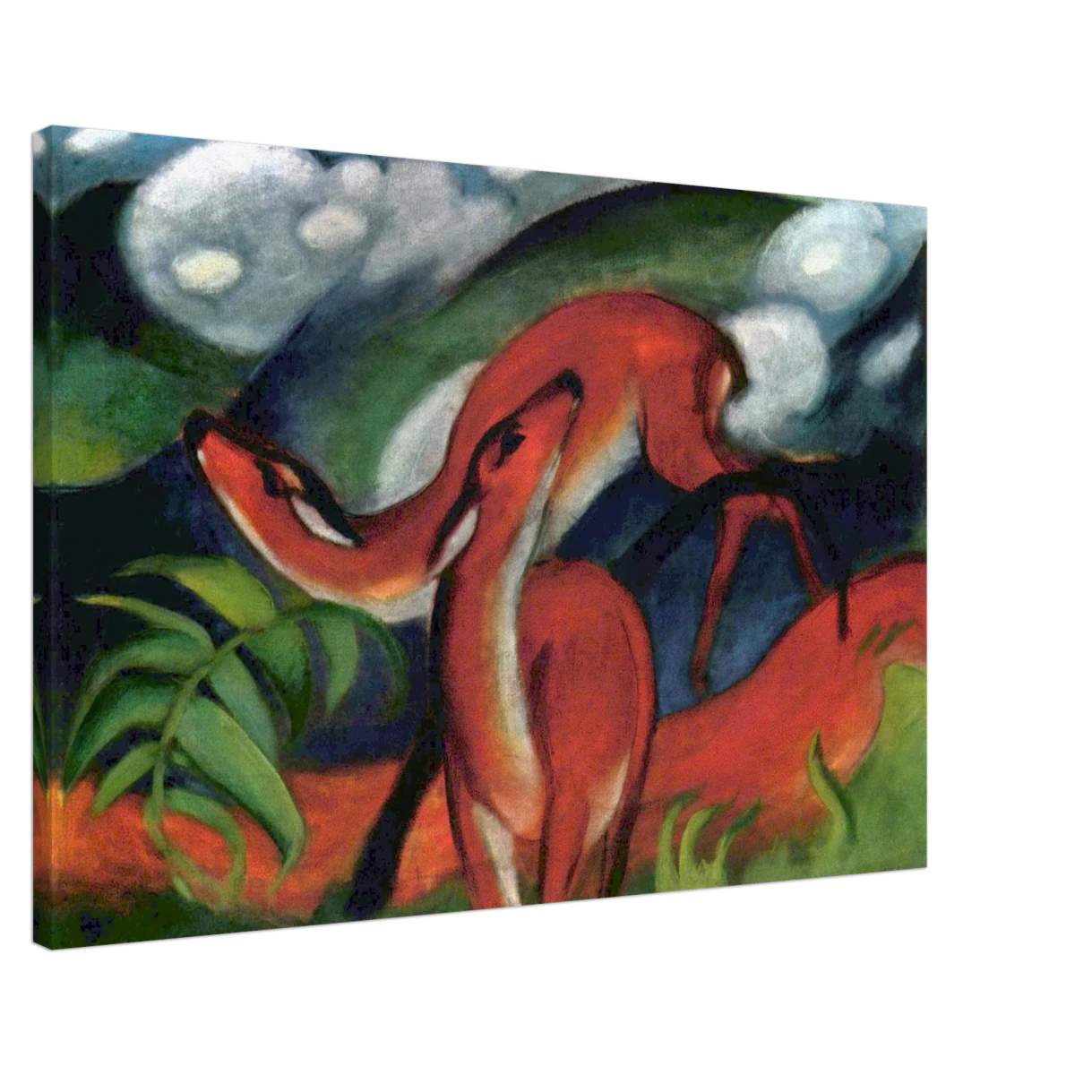 The Red Deer II – Franz Marc | Vintage Art Print - Canvas - 60x90 cm / 24x36″ -