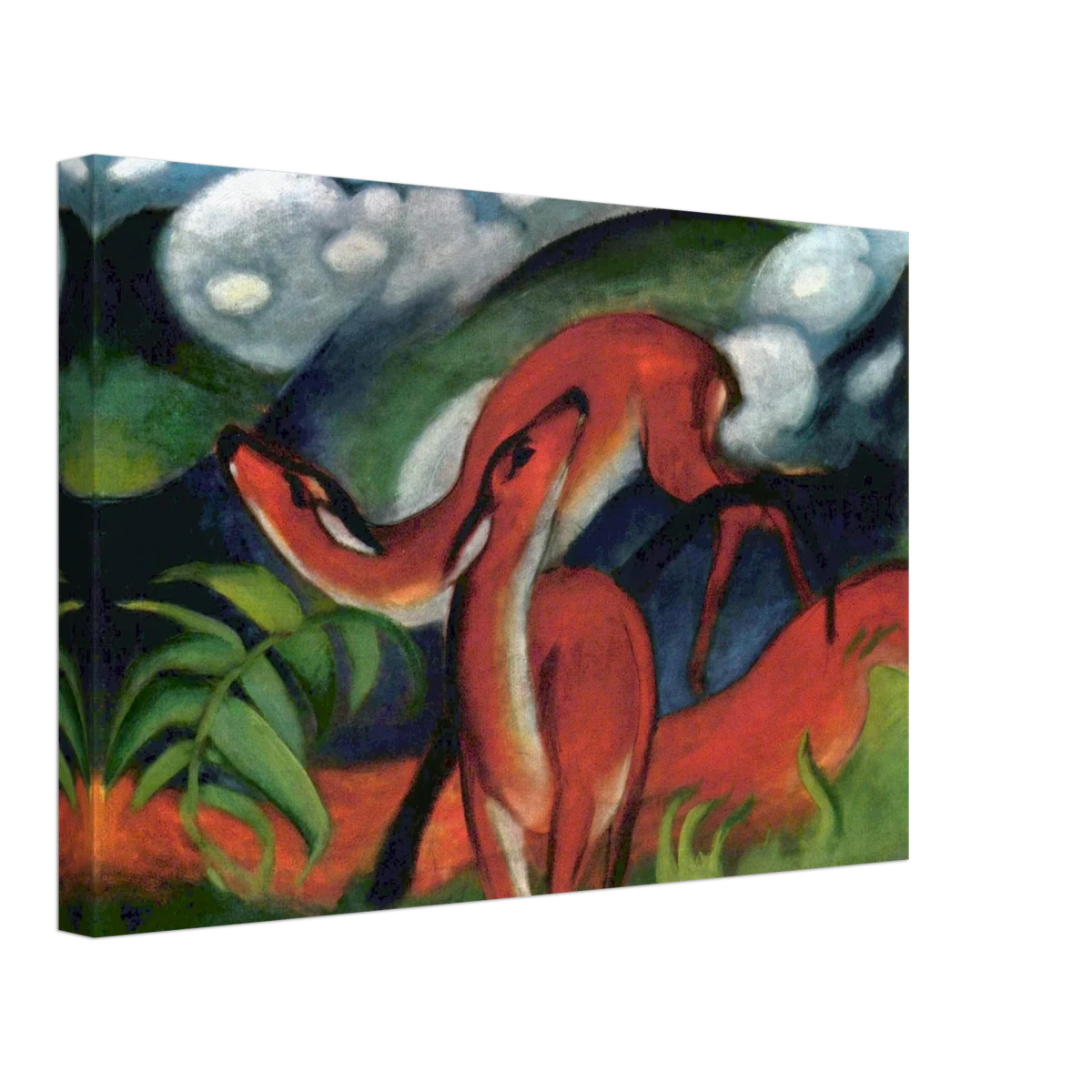 The Red Deer II – Franz Marc | Vintage Art Print - Canvas - 30x45 cm / 12x18″ -