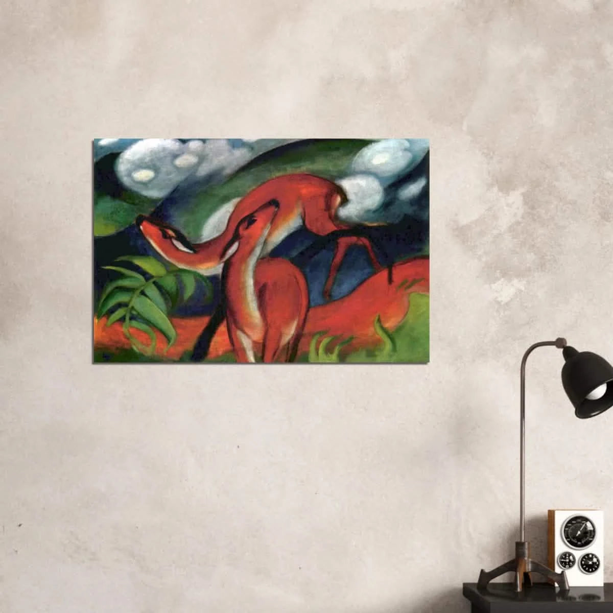 The Red Deer II – Franz Marc | Vintage Art Print - Aluminum Print - 60x90 cm / 24x36″ -