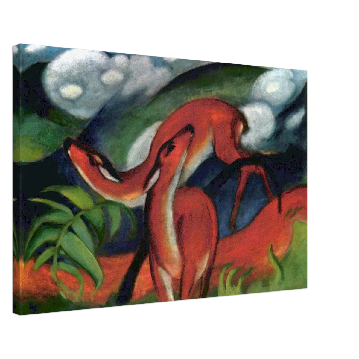 The Red Deer II – Franz Marc | Vintage Art Print - Canvas - 50x75 cm / 20x30″ -