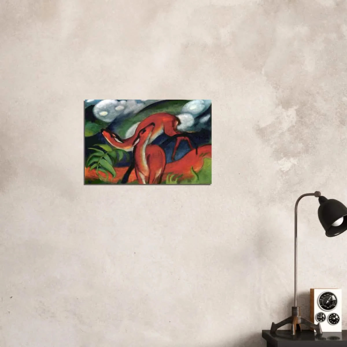 The Red Deer II – Franz Marc | Vintage Art Print - Aluminum Print - 40x60 cm / 16x24″ -