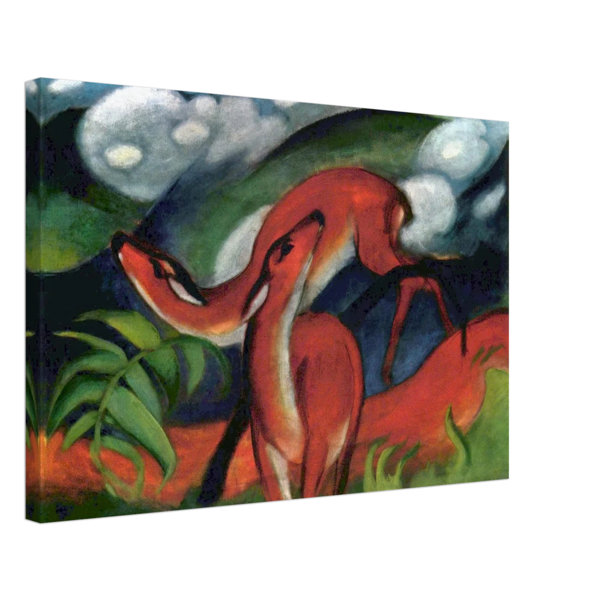 The Red Deer II – Franz Marc | Vintage Art Print - Canvas - 40x60 cm / 16x24″ -