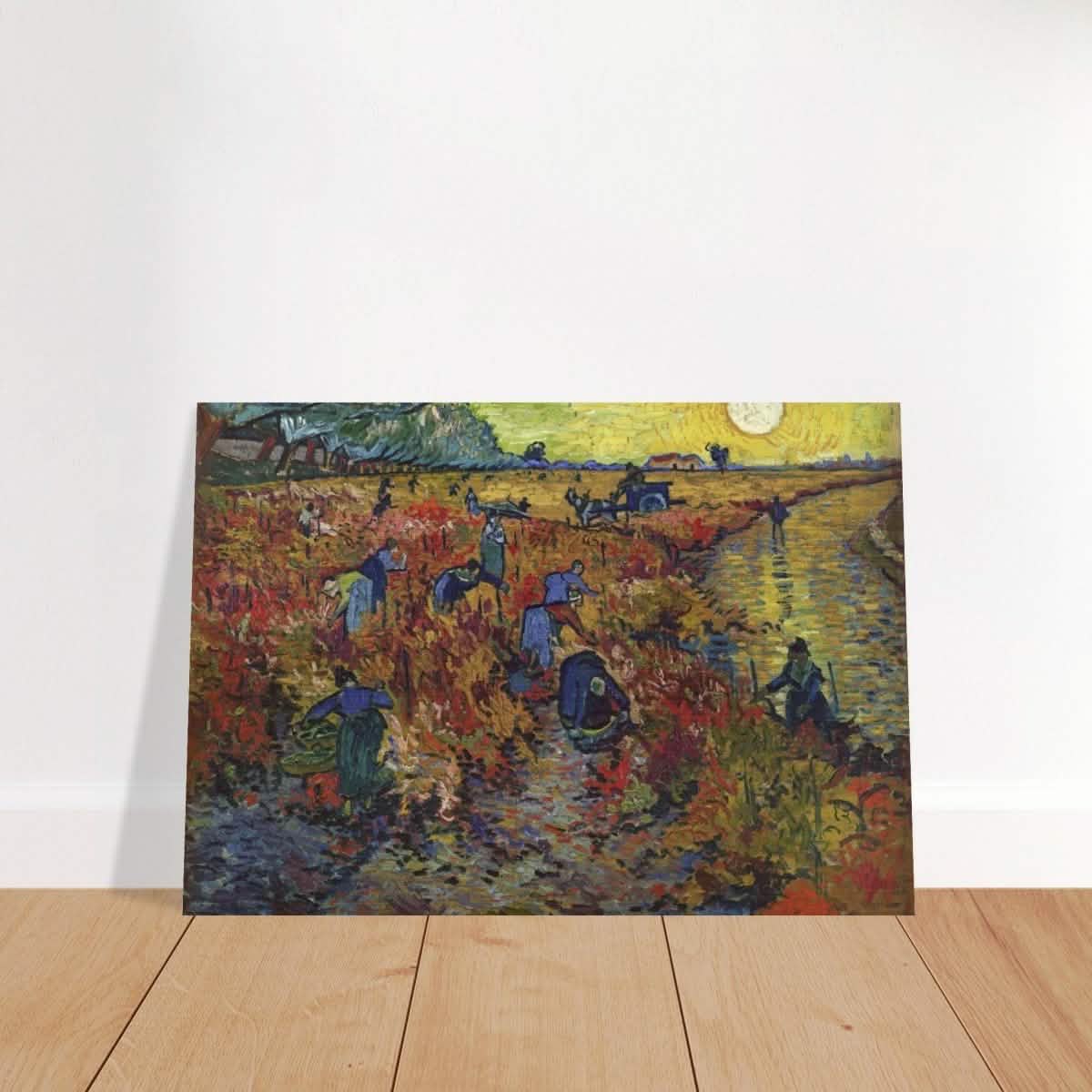 The Red Vineyard by Vincent van Gogh - Brushed Aluminum Print - 70x100 cm / 28x40″ -