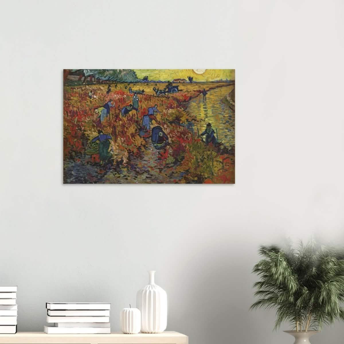 The Red Vineyard by Vincent van Gogh - Wood Prints - 50x75 cm / 20x30″ - 10 mm