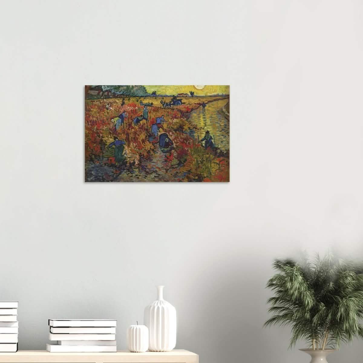 The Red Vineyard by Vincent van Gogh - Wood Prints - 40x60 cm / 16x24″ - 10 mm