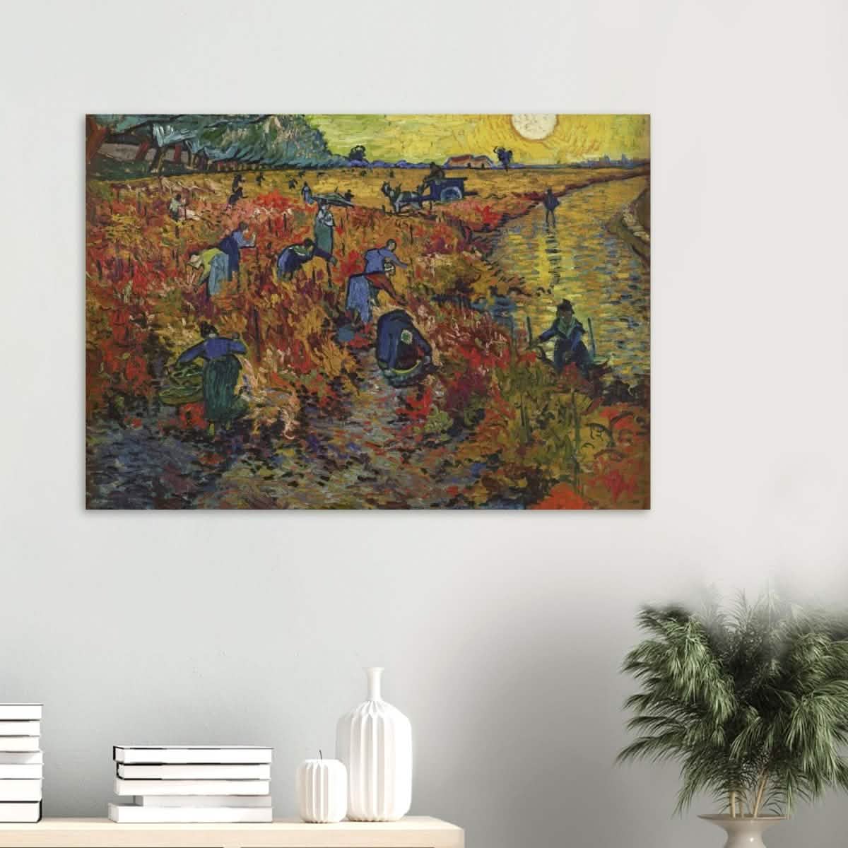 The Red Vineyard by Vincent van Gogh - Wood Prints - 70x100 cm / 28x40″ - 10 mm