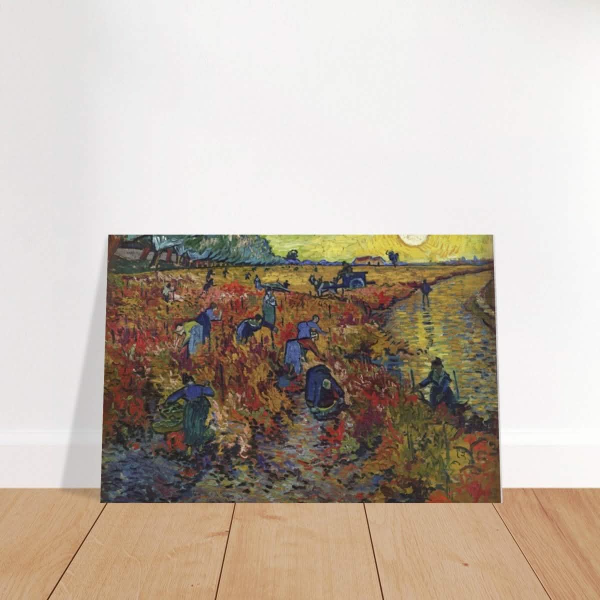 The Red Vineyard by Vincent van Gogh - Brushed Aluminum Print - 30x45 cm / 12x18″ -