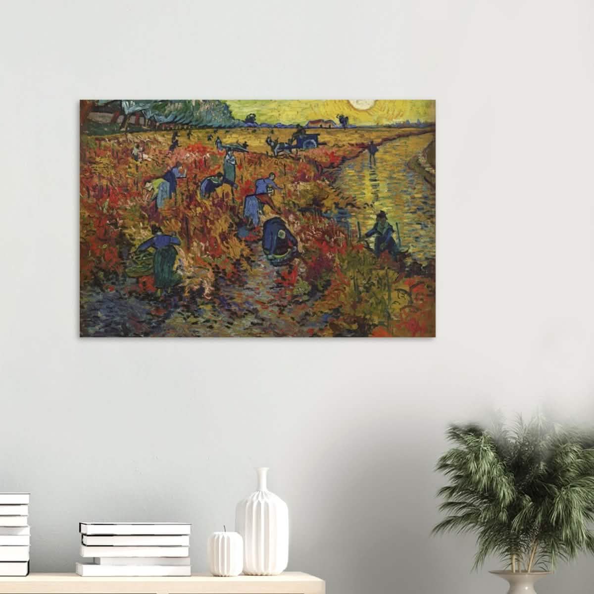 The Red Vineyard by Vincent van Gogh - Wood Prints - 60x90 cm / 24x36″ - 10 mm