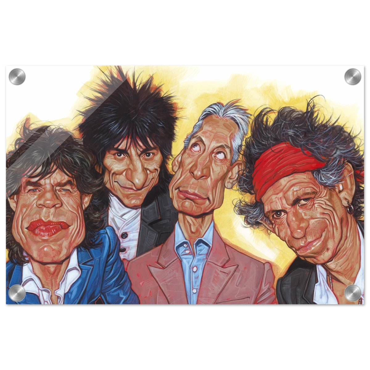 The Rolling Stones – A Rock & Roll Caricature Tribute - 30x45 cm / 12x18″ - Acrylic Print -