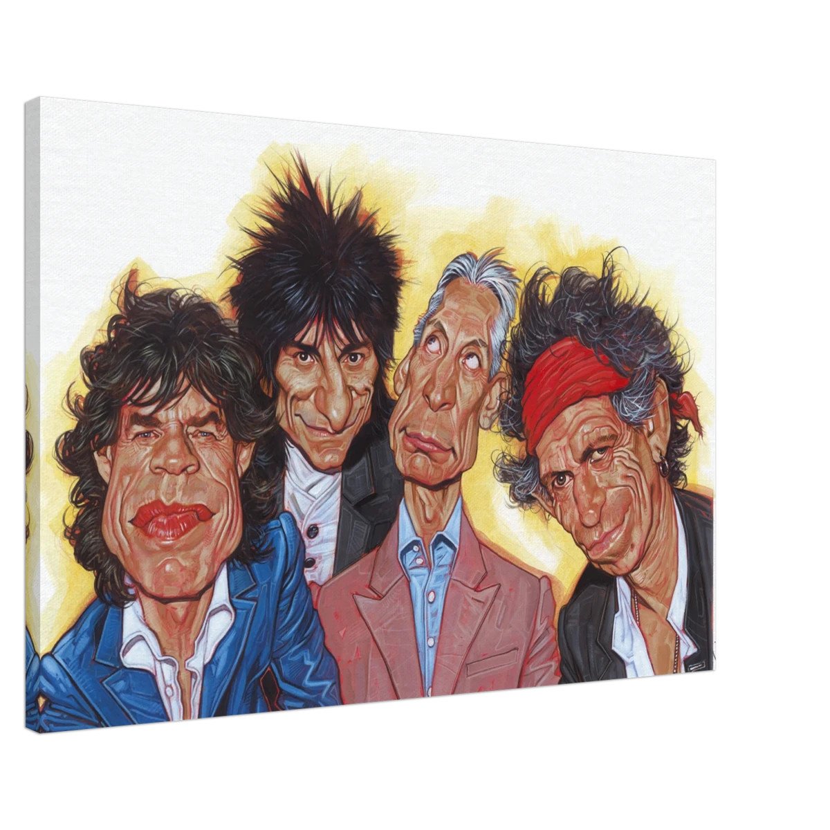 The Rolling Stones – A Rock & Roll Caricature Tribute - 60x90 cm / 24x36″ - Canvas -