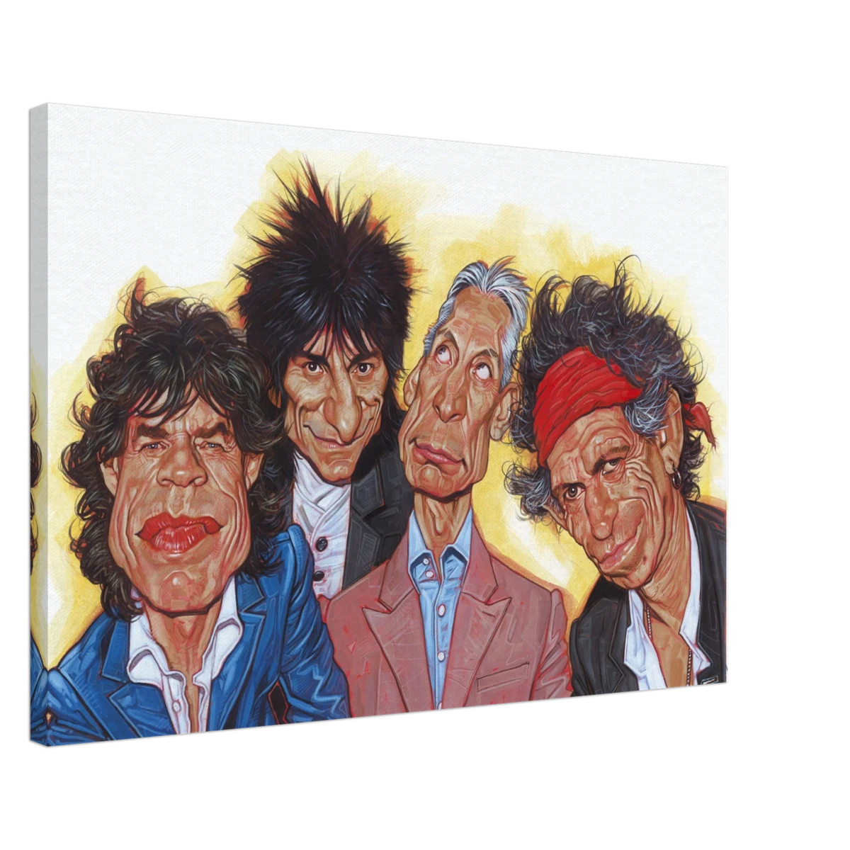 The Rolling Stones – A Rock & Roll Caricature Tribute - 50x75 cm / 20x30″ - Canvas -