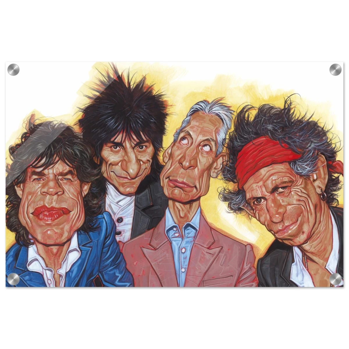 The Rolling Stones – A Rock & Roll Caricature Tribute - 40x60 cm / 16x24″ - Acrylic Print -