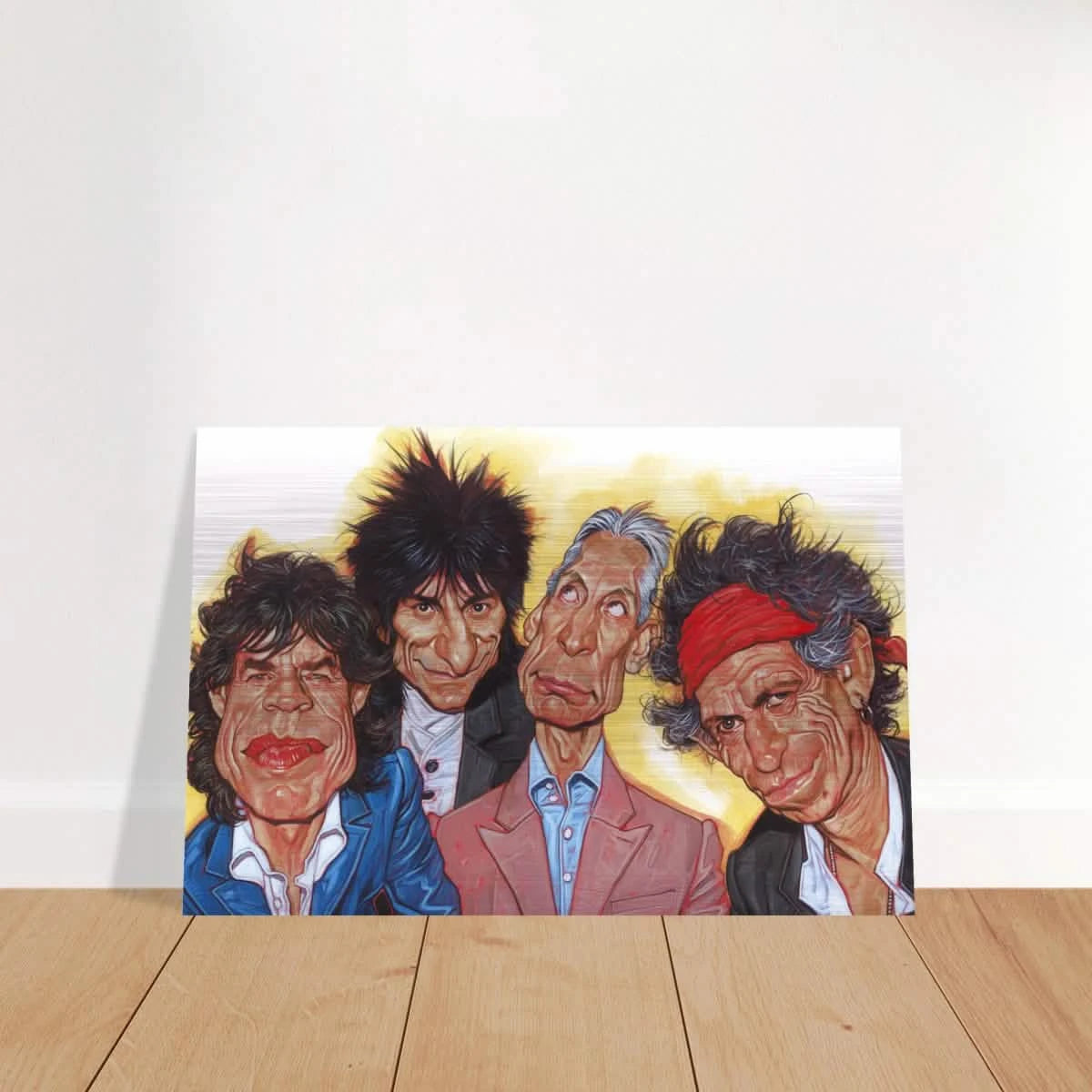 The Rolling Stones – A Rock & Roll Caricature Tribute - 40x60 cm / 16x24″ - Brushed Aluminum Print -