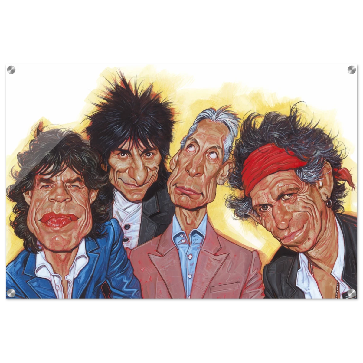The Rolling Stones – A Rock & Roll Caricature Tribute - 60x90 cm / 24x36″ - Acrylic Print -