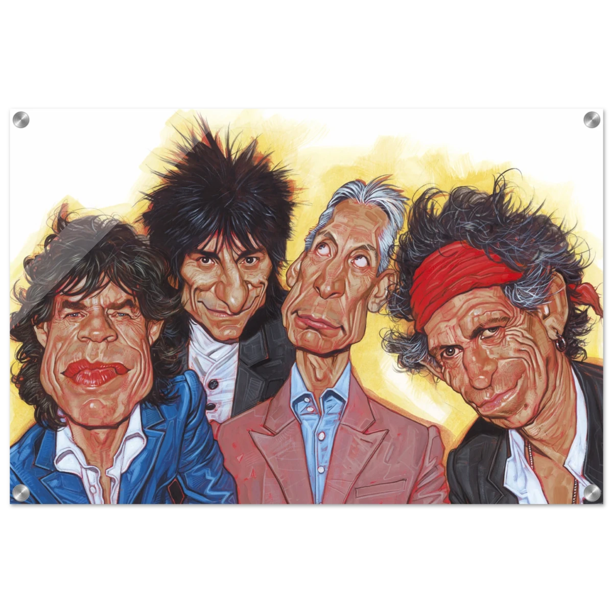 The Rolling Stones – A Rock & Roll Caricature Tribute - 50x75 cm / 20x30″ - Acrylic Print -