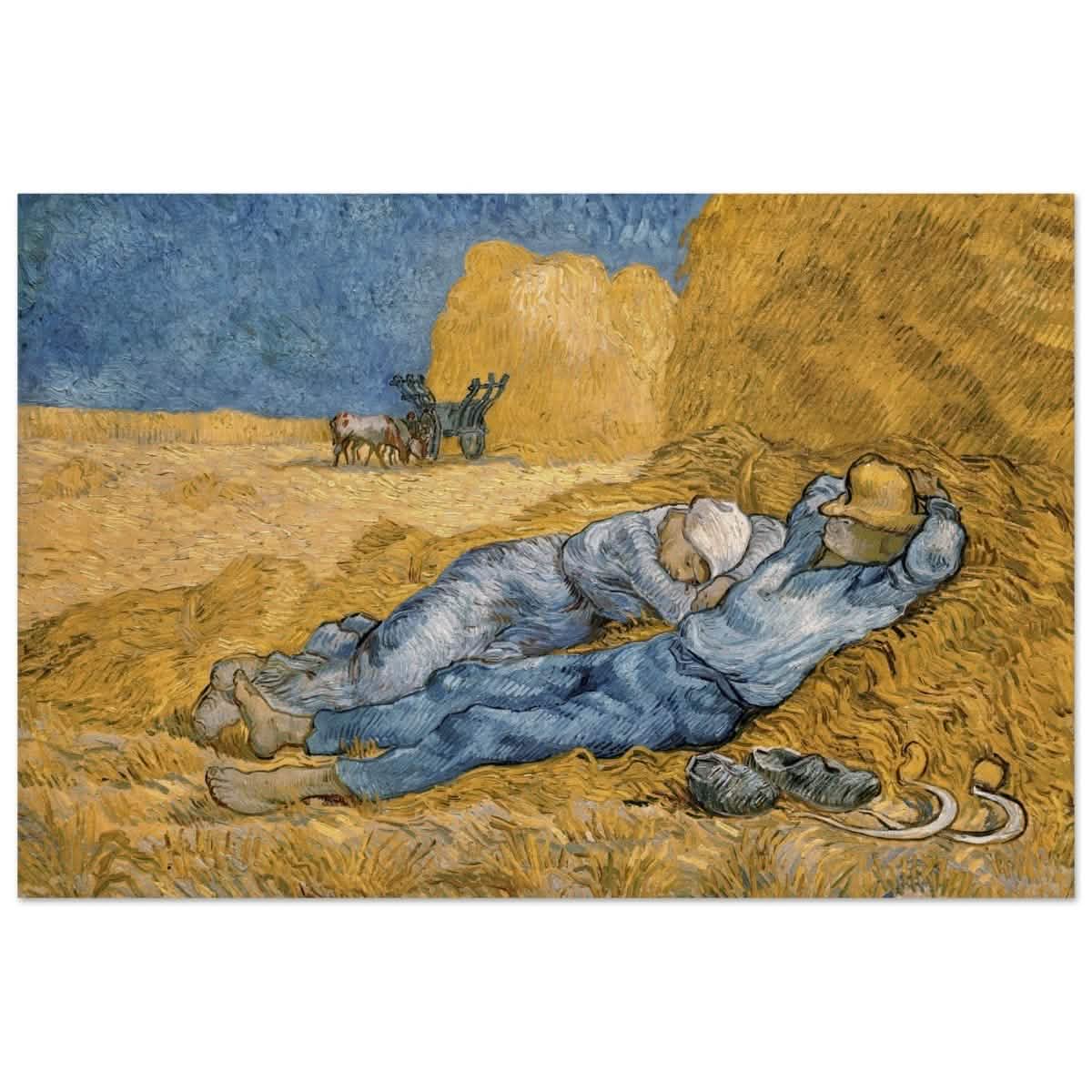 The Siesta | Noon: Rest from Work, 1889, by Vincent van Gogh | Vintage wall art print - Wood Prints - 60x90 cm / 24x36″ -