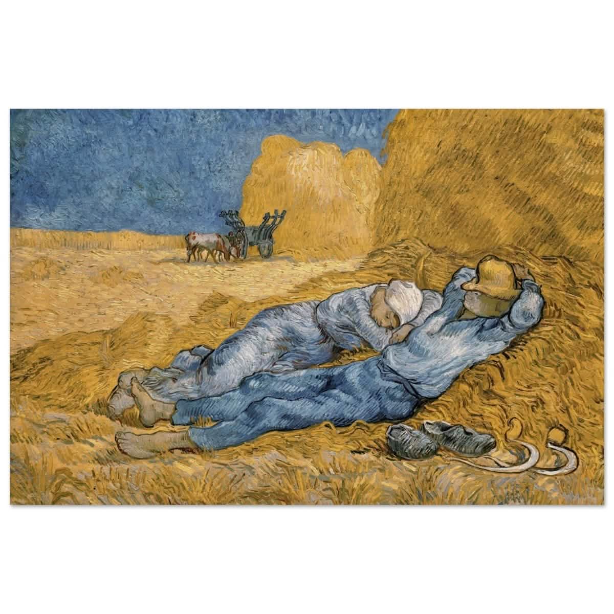The Siesta | Noon: Rest from Work, 1889, by Vincent van Gogh | Vintage wall art print - Wood Prints - 40x60 cm / 16x24″ -