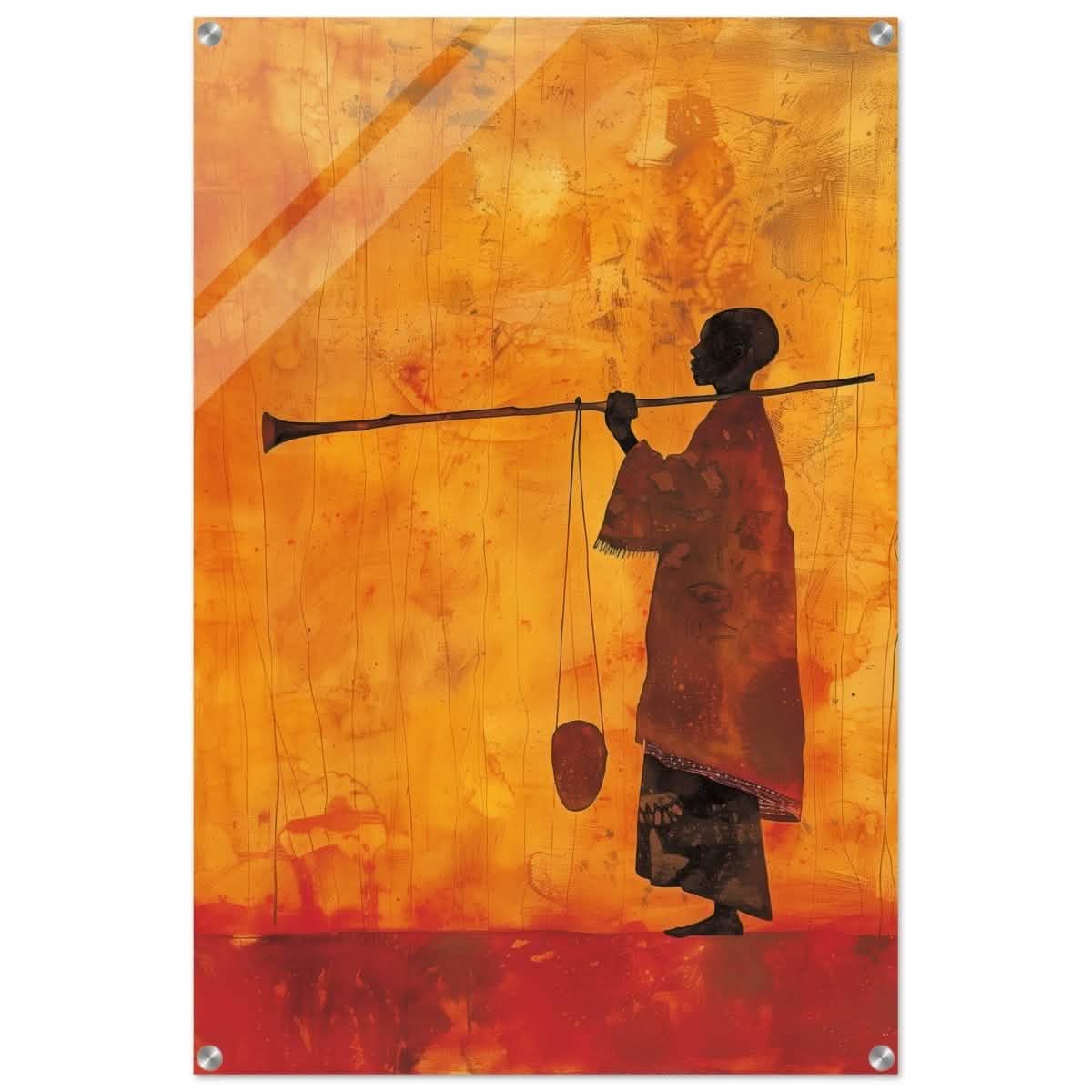 The Silent Journey V1 | Ethnic and Cultural Figurative Art | Minimalist Expressionism wall art print - Acrylic Print - 30x45 cm / 12x18″ -