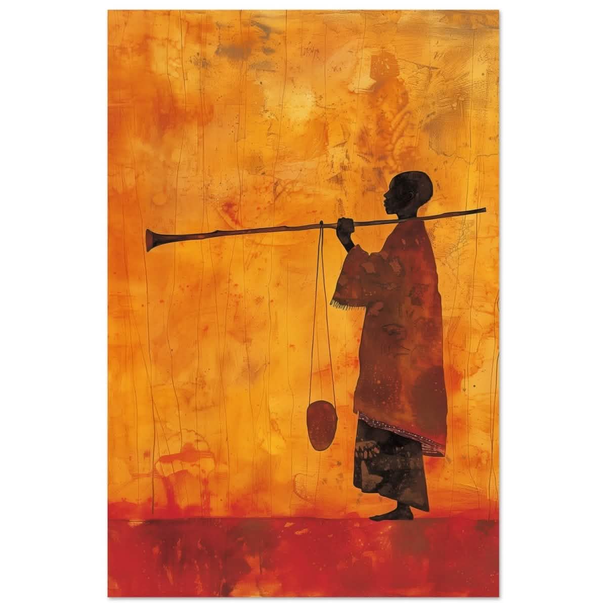 The Silent Journey V1 | Ethnic and Cultural Figurative Art | Minimalist Expressionism wall art print - Aluminum Print - 30x45 cm / 12x18″ -