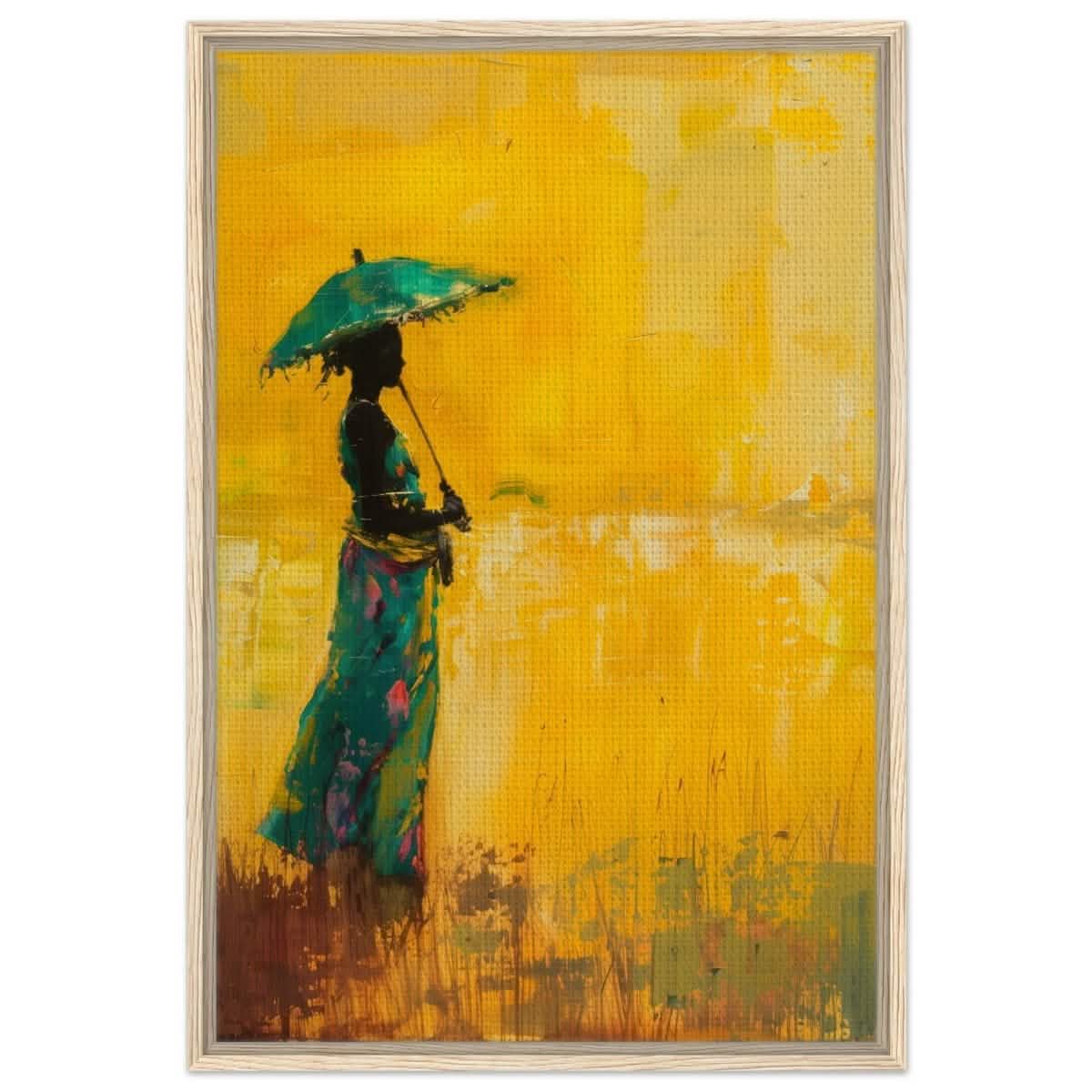The Silent Journey V2 | Ethnic and Cultural Figurative Art | Minimalist Expressionism wall art print - Framed Canvas - 30x45 cm / 12x18″ - Wood frame