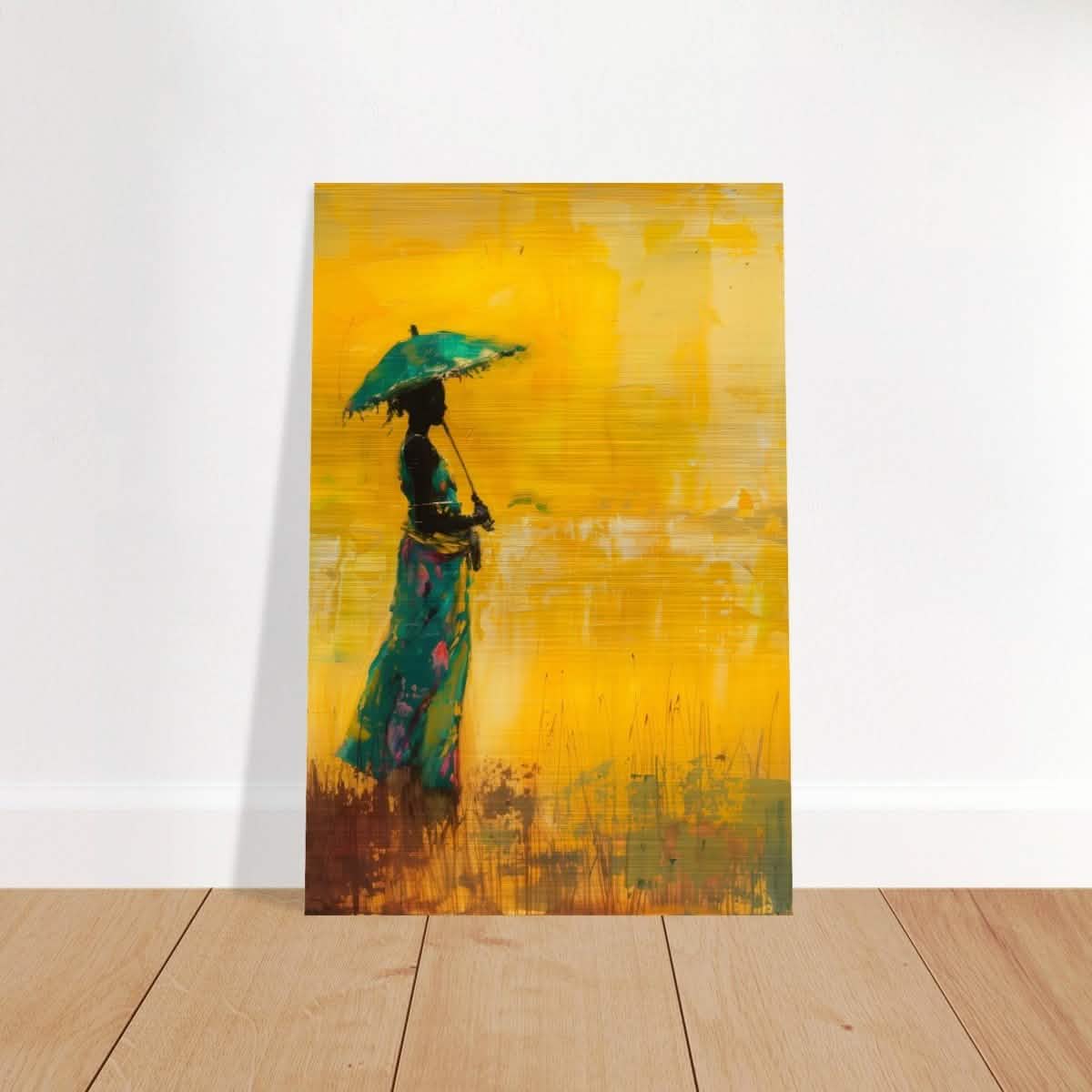 The Silent Journey V2 | Ethnic and Cultural Figurative Art | Minimalist Expressionism wall art print - Brushed Aluminum Print - 30x45 cm / 12x18″ -