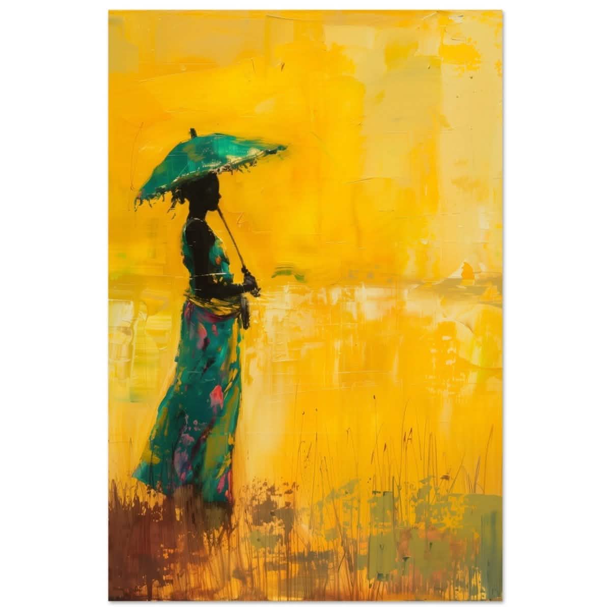 The Silent Journey V2 | Ethnic and Cultural Figurative Art | Minimalist Expressionism wall art print - Aluminum Print - 30x45 cm / 12x18″ -