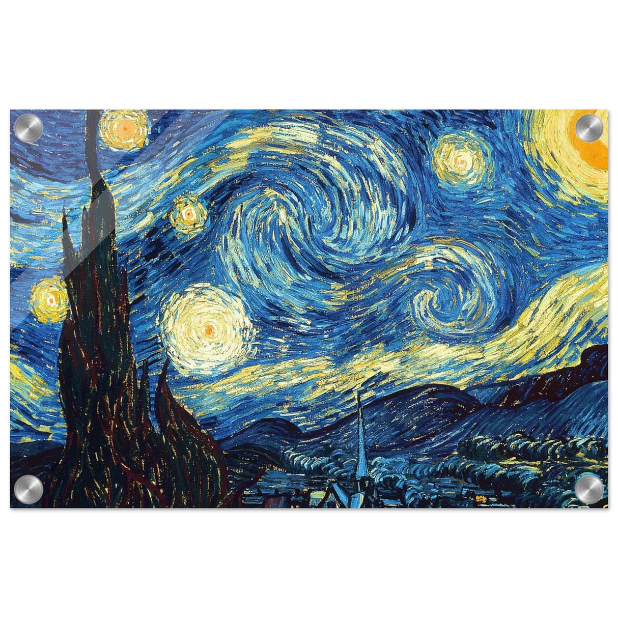 The Starry Night by Vincent van Gogh - Acrylic Print - 30x45 cm / 12x18″ -