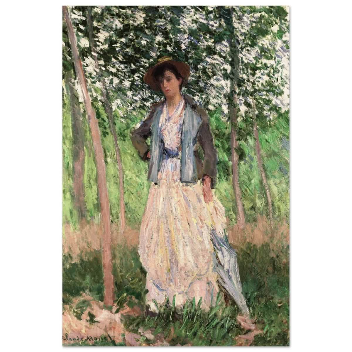 The Stroller (Suzanne Hoschedé, later Mrs. Theodore Earl Butler, 1868–1899) by Claude Monet - Acrylic Print - 30x45 cm / 12x18″ -