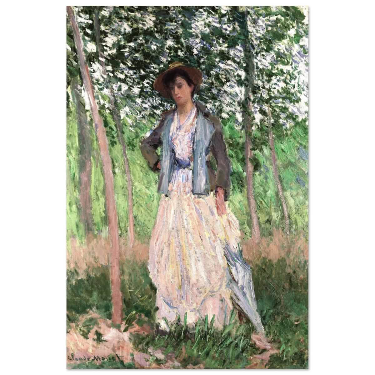 The Stroller (Suzanne Hoschedé, later Mrs. Theodore Earl Butler, 1868–1899) by Claude Monet - Acrylic Print - 30x45 cm / 12x18″ -