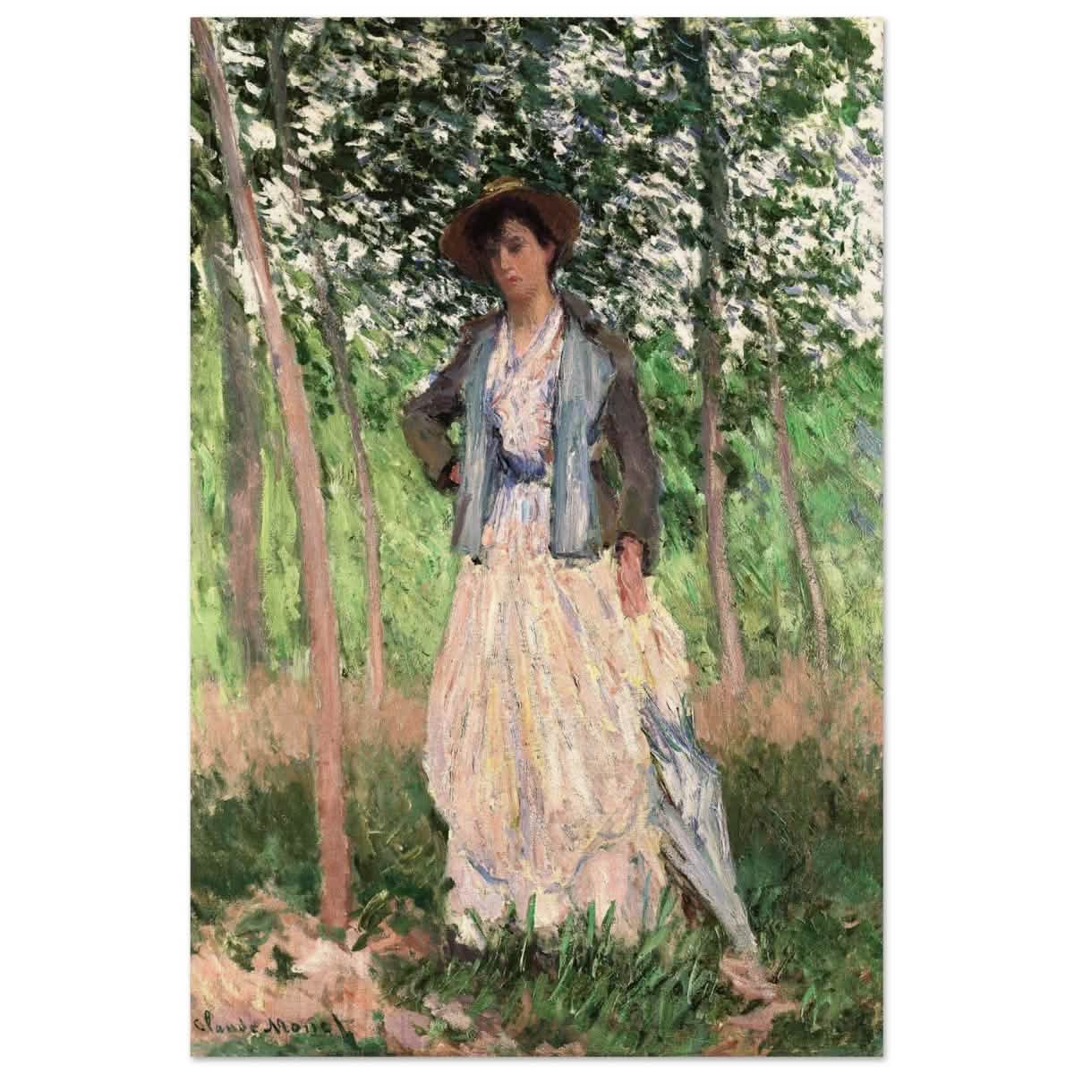 The Stroller (Suzanne Hoschedé, later Mrs. Theodore Earl Butler, 1868–1899) by Claude Monet - Acrylic Print - 30x45 cm / 12x18″ -