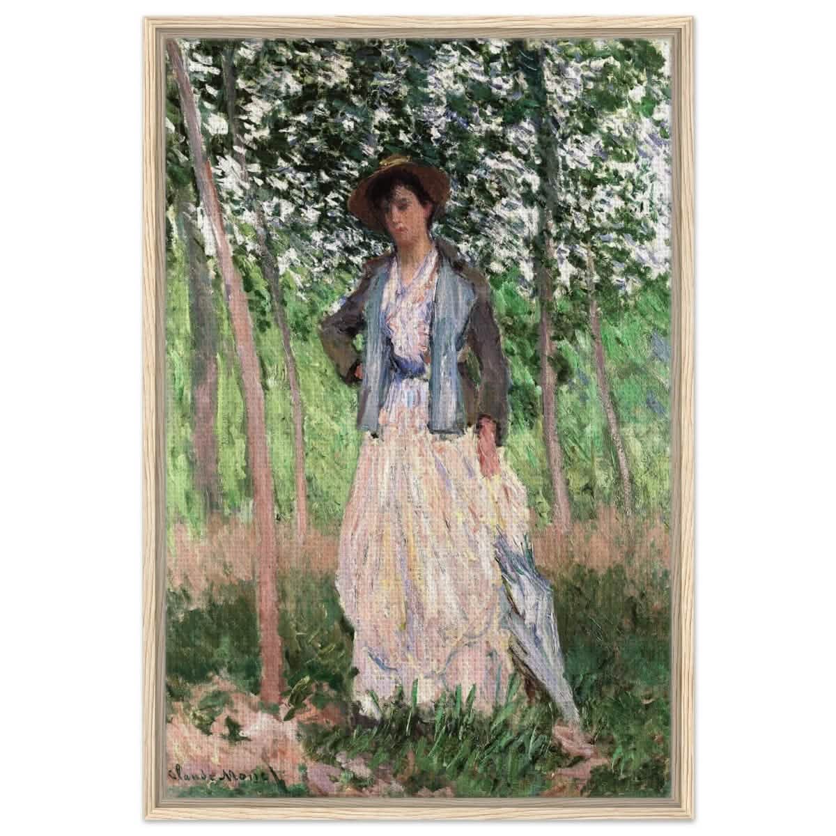 The Stroller (Suzanne Hoschedé, later Mrs. Theodore Earl Butler, 1868–1899) by Claude Monet - Acrylic Print - 30x45 cm / 12x18″ -
