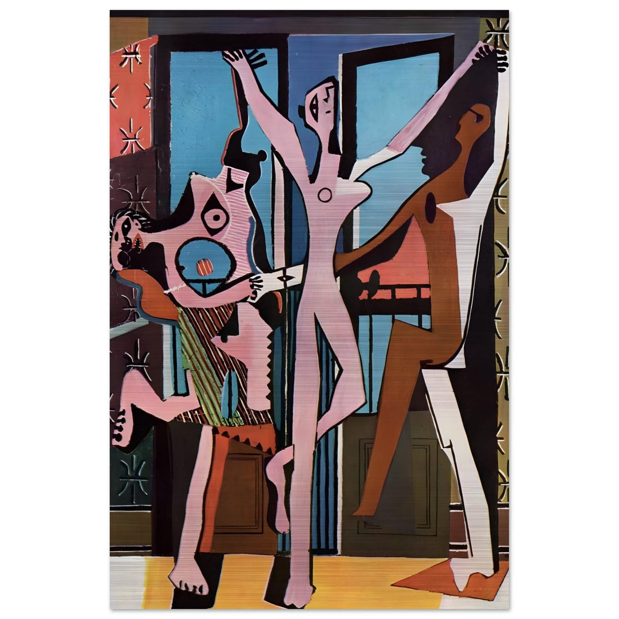 The Three Dancers by Pablo Picasso 1925 | Cubism wall art print - Brushed Aluminum Print - 30x45 cm / 12x18″ -