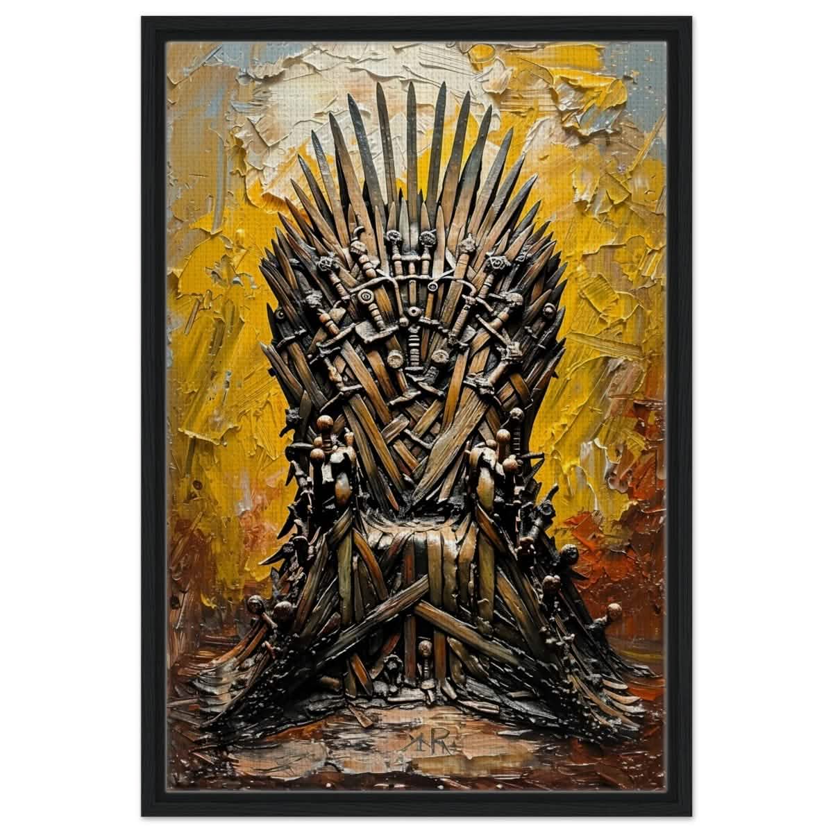 The Throne of Legends | Wall art Print | The Iron Throne | Game of Thrones - Framed Canvas - 50x75 cm / 20x30″ - Black frame
