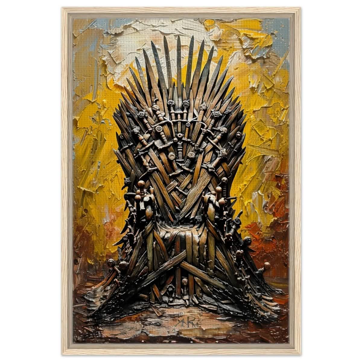 The Throne of Legends | Wall art Print | The Iron Throne | Game of Thrones - Framed Canvas - 50x75 cm / 20x30″ - Wood frame