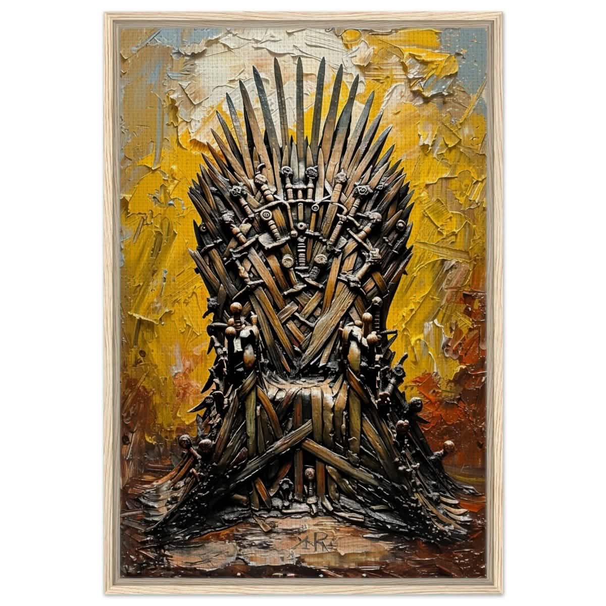 The Throne of Legends | Wall art Print | The Iron Throne | Game of Thrones - Framed Canvas - 60x90 cm / 24x36″ - Wood frame