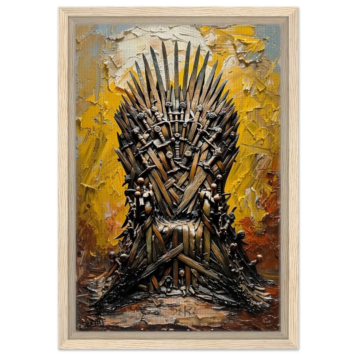 The Throne of Legends | Wall art Print | The Iron Throne | Game of Thrones - Framed Canvas - 30x45 cm / 12x18″ - Wood frame