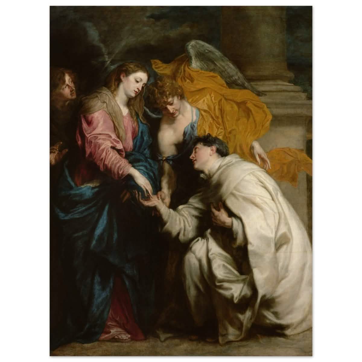 The Vision of the Blessed Hermann Joseph by Anthony van Dyck | Vintage Art wall art print - Wood Prints - 60x80 cm / 24x32″ -