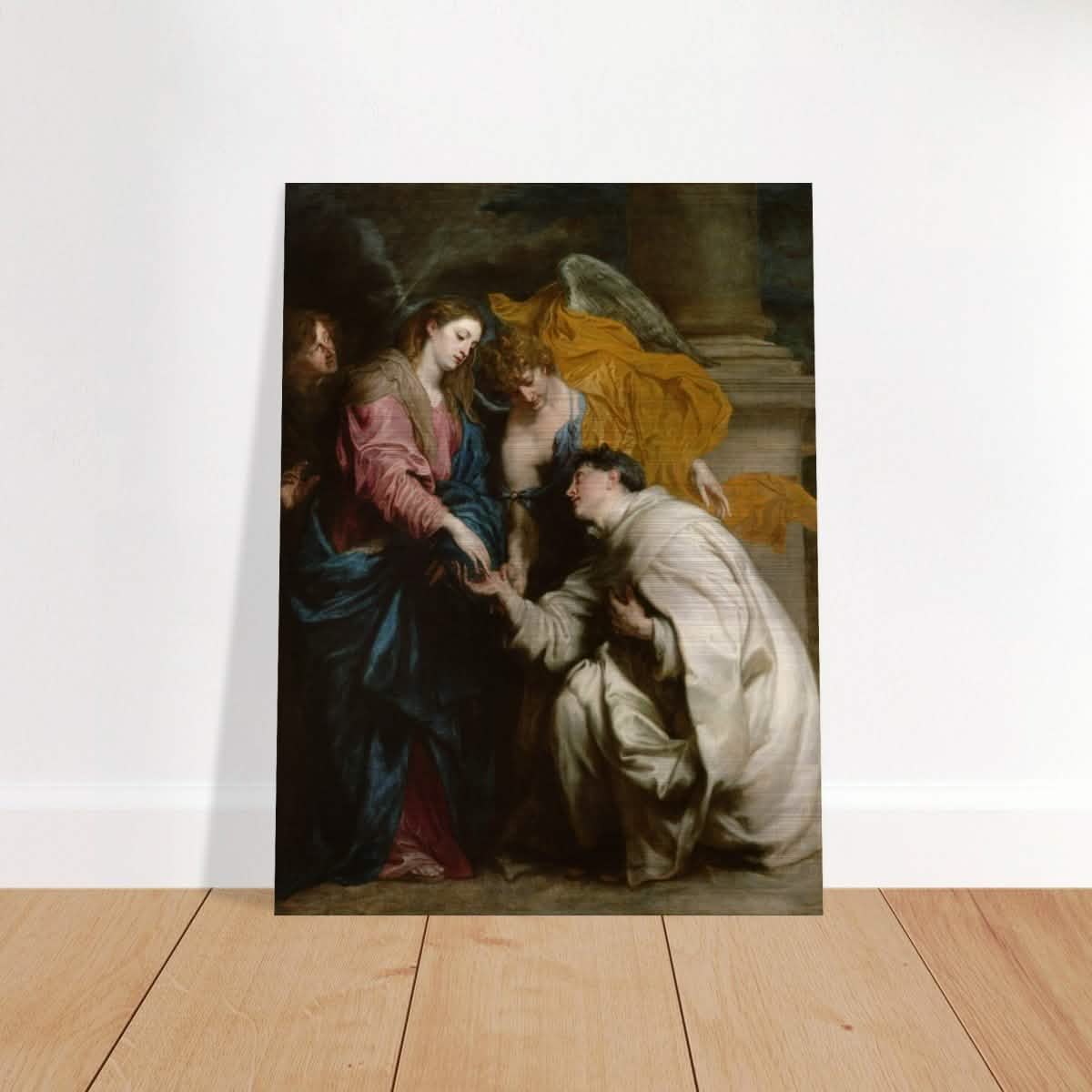 The Vision of the Blessed Hermann Joseph by Anthony van Dyck | Vintage Art wall art print - Brushed Aluminum Print - 60x80 cm / 24x32″ -